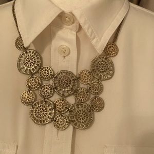 Chicos gold tone statement necklace